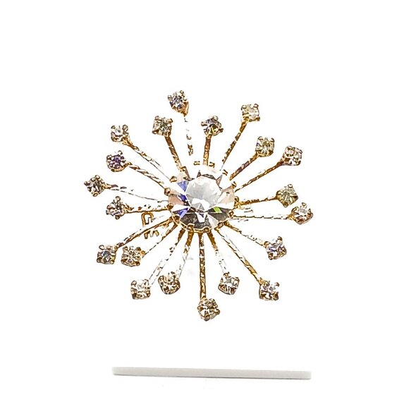 Vintage Rhinestone Starburst Brooch Pin - Picture 1 of 3